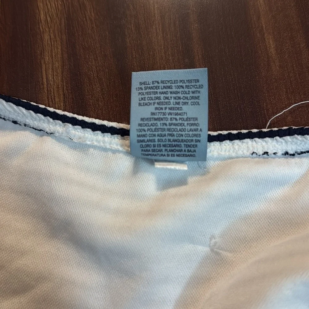 Shade & Shore Striped Black and White High-Waist Bikini Bottom Size Small